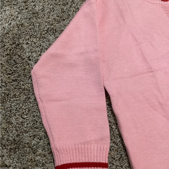 Findthy Sweater Women Knitted Pink Cardigan Valentines Heart Printed Bottons - Picture 9 of 12